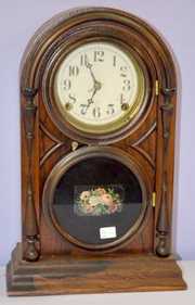 Antique Atkins Rosewood Round Top Shelf Clock