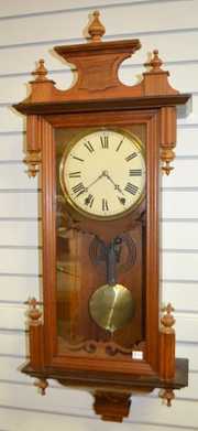 Antique Walnut New Haven Regulator Wall Clock