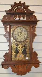 Antique Walnut “Eclipse” Hanging Kitchen Clock