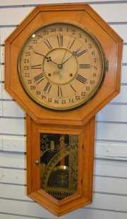 Antique Gilbert “Resolute” Calendar Wall Clock