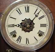 Antique Walnut Gilbert “Parole” Kitchen Clock