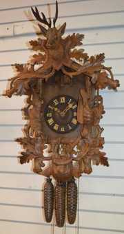 Large Deer Head 3 Weight 2 Door Cuckoo Clock