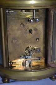 French Oval Glass & Brass Carriage Clock