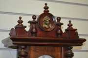 Ornate RA 1/2 Size Wall Clock with Mahogany Case