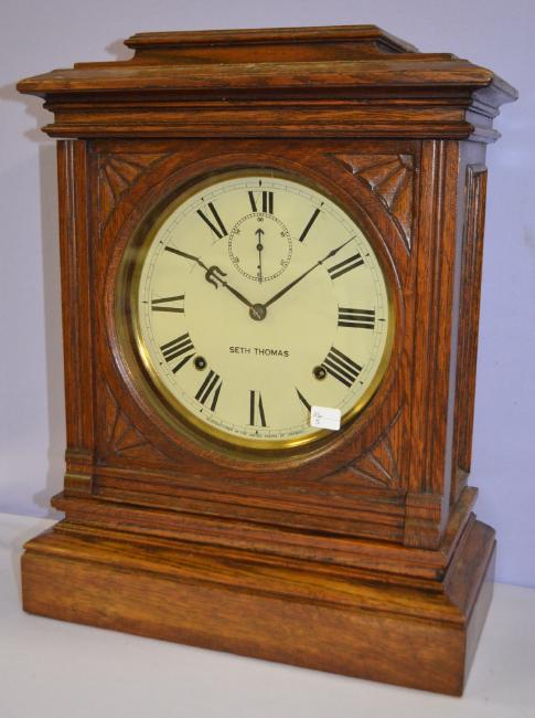 Antique Seth Thomas Oak Hotel Clock