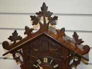 Antique 2 Weight Inlaid Wood Cuckoo Clock