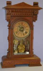 Antique Gilbert “Pandia” Walnut Kitchen Clock