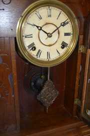 Antique Walnut E. Ingraham “Times” Kitchen Clock