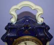 Antique Porcelain Floral Decorated Alarm Clock