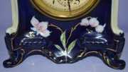 Antique Porcelain Floral Decorated Alarm Clock