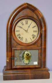 Antique Welch Rosewood Round Gothic Clock