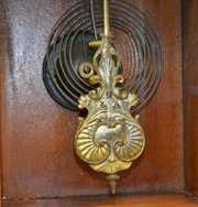 Antique Carved Oak Hanging Calendar Kitchen Clock