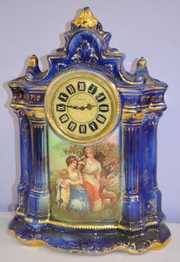 Antique English Porcelain Shelf Clock