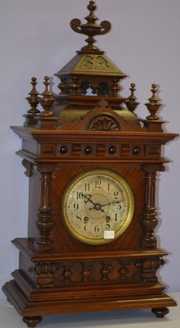 Antique Walnut Stained Cabinet Clock