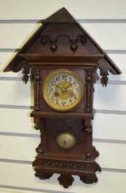 German Architectural Wall Clock with Bell