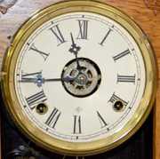 Antique Gilbert “Geranium” Oak Kitchen Clock