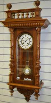 Antique Carved Walnut RA Wall Clock