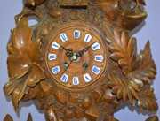 Vintage Black Forest Carved Mantel Clock