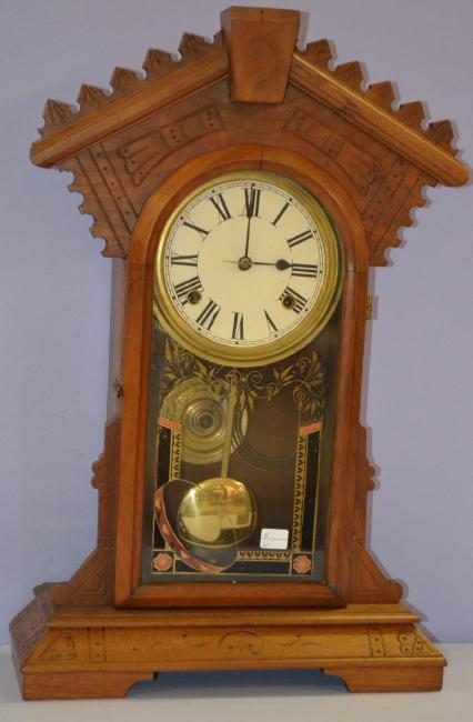 Antique Ingraham Walnut Kitchen Clock