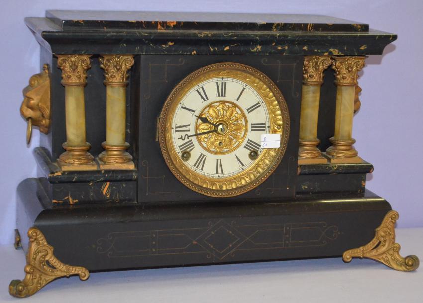 Antique Seth Thomas Enameled Wood Mantel Clock