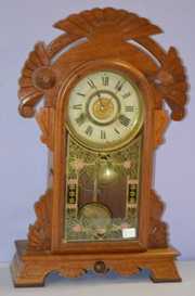 Antique Walnut New Haven “Tagus” Kitchen Clock