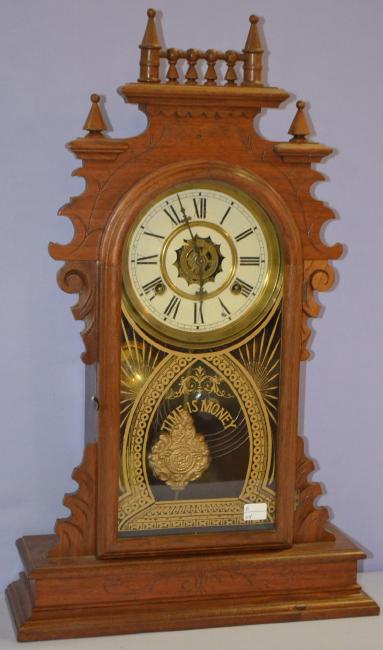 Antique E.N. Welch “Jansen” Walnut Kitchen Clock