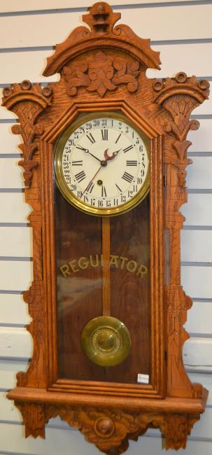 Antique Ingraham Calendar Regulator Clock