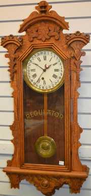 Antique Ingraham Calendar Regulator Clock