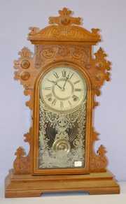 Antique E.N. Welch “Pepita” Walnut Kitchen Clock