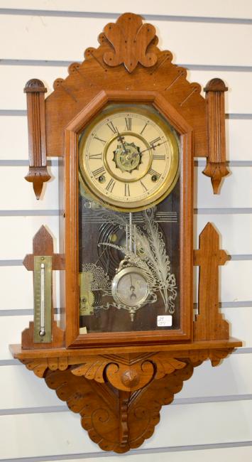 Antique Ornate Waterbury Hanging Kitchen Clock