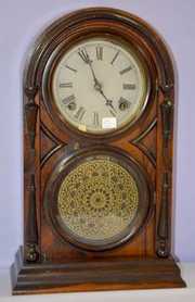 Antique Rosewood Atkins Arch Top Shelf Clock