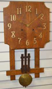 Mission Oak Hanging Wall Regulator Clock