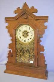 Antique Walnut Gilbert “Owl” Kitchen Clock