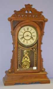 Antique New Haven “Mersey” Walnut Kitchen Clock