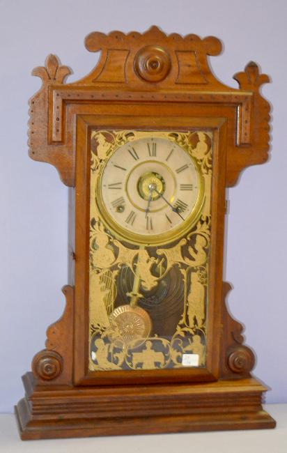 Antique Walnut Seth Thomas Kitchen Clock