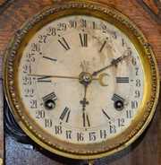 Antique Carved Waterbury Calendar Kitchen Clock