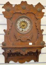 Antique Oak Waterbury Hanging “Colonial” Clock