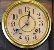 Antique New Haven Oak Hanging Kitchen Clock