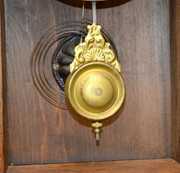 Antique New Haven Oak Hanging Kitchen Clock