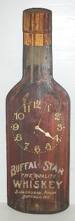 Wood Buffalo Star Whiskey Advertising Clock