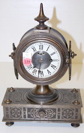 Tucker Bronze Shelf Clock, Signed L. Hubbell