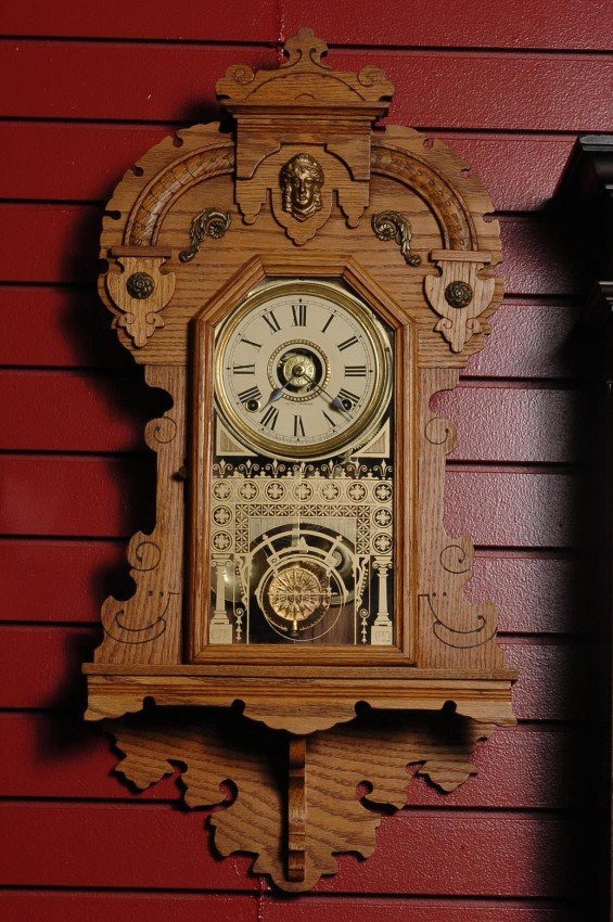 A SETH THOMAS KING BEE HANGING KITCHEN CLOCK