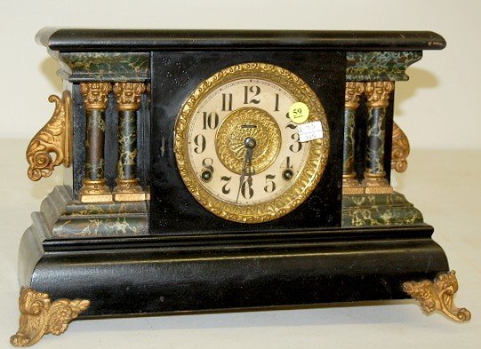 Ingraham “Adrian” Marbleized Mantle Clock