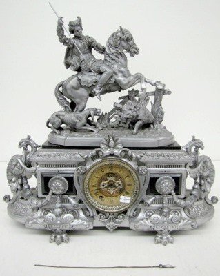 Ansonia “Eureka & Boar Hunter” Statue Clock