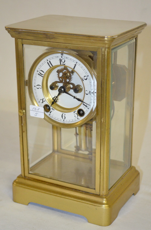 Antique New Haven Crystal Regulator Shelf Clock