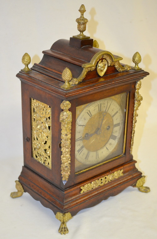 Antique English A.&H. Rowley Bracket Shelf Clock