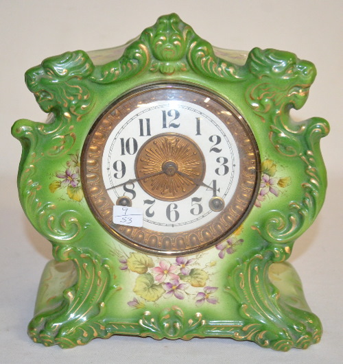 Antique Ansonia “Tempest” Porcelain Shelf Clock