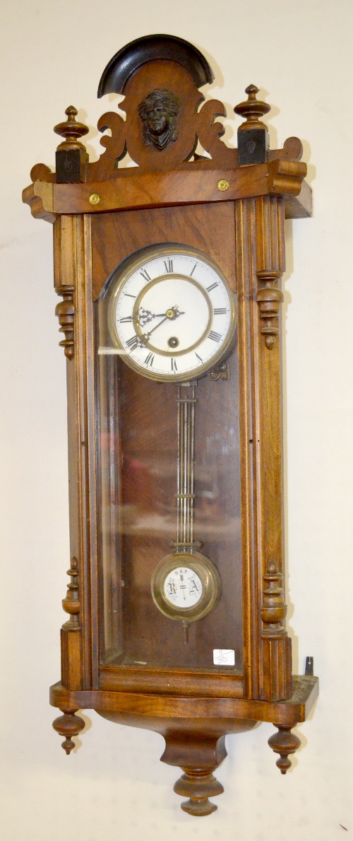 Antique T.B. 1284 RA Walnut Wall Regulator Clock