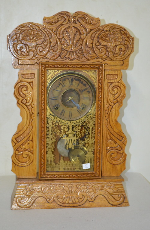 Antique Gilbert Oak Jewel No. 11 Kitchen Clock