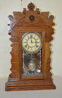 Antique Waterbury Oak Kitchen Clock